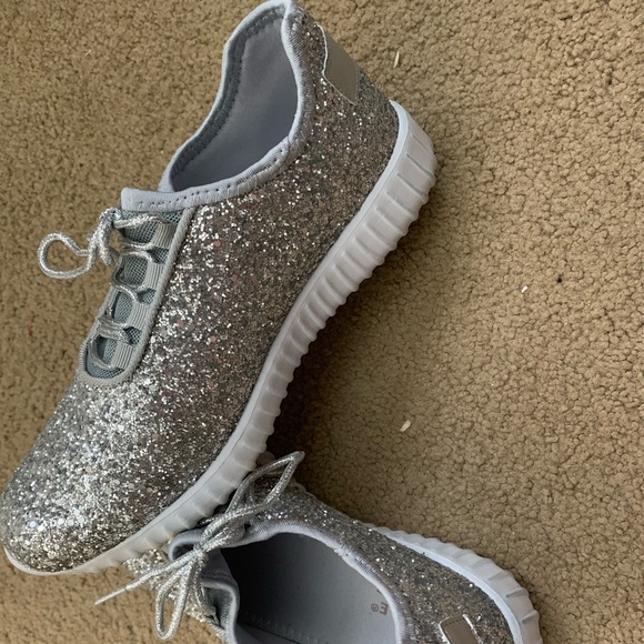 sequin running shoes